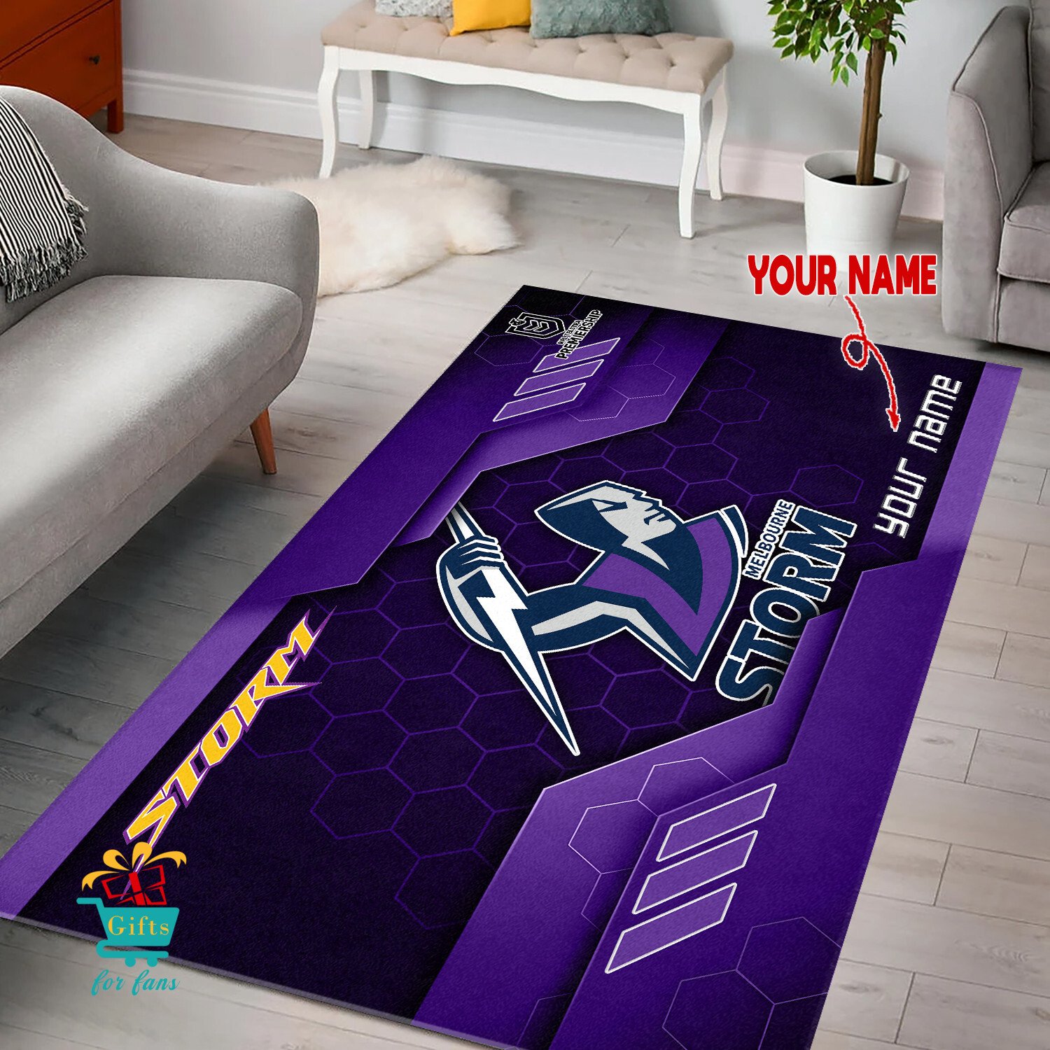 Melbourne Storm Custom Name New Edition Floor Rug Melbourne Storm Custom Name New Edition Floor Rug