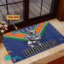 New Zealand Warriors Custom Name Mascot Rubber Doormat