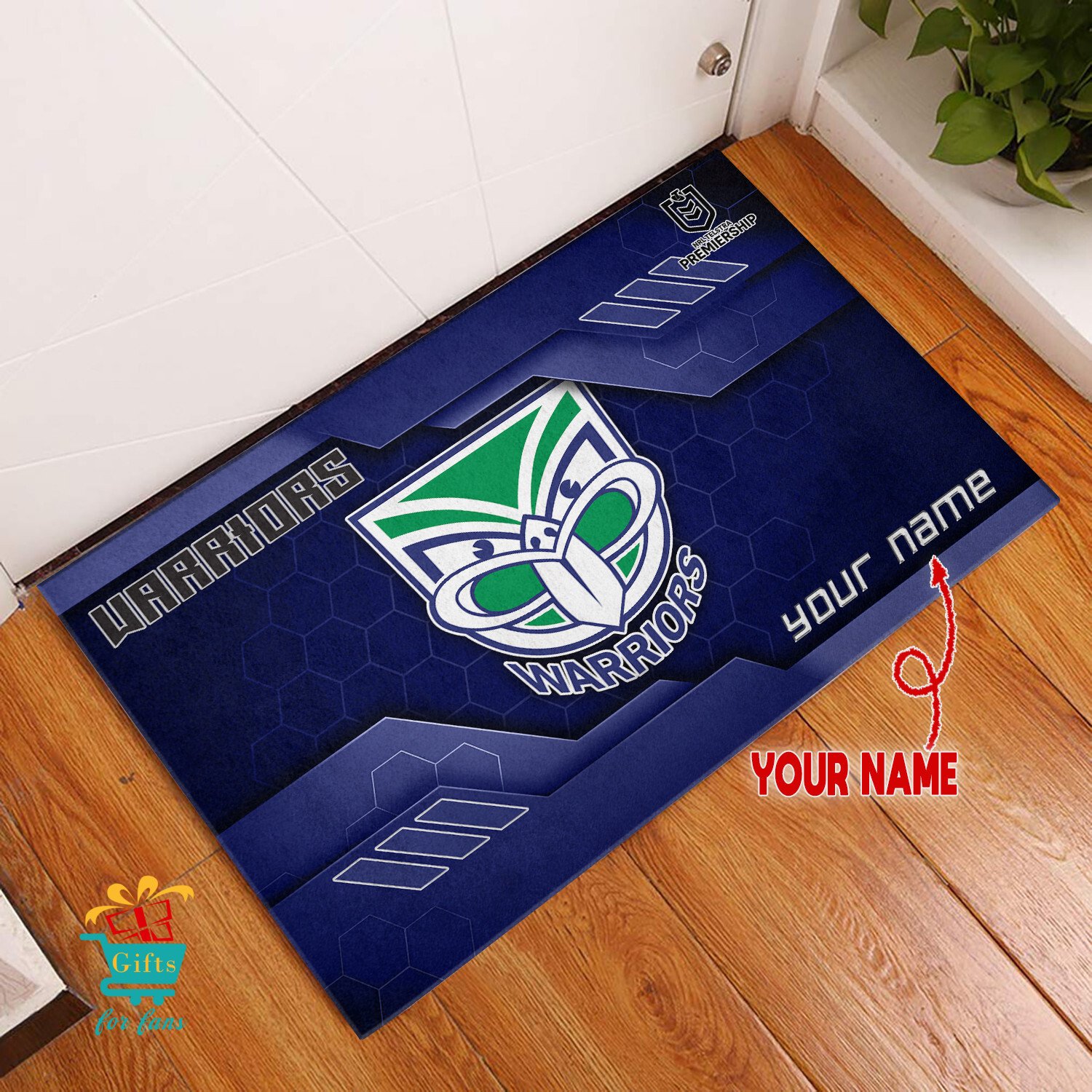 New Zealand Warriors Custom Name New Edition Rubber Doormat New Zealand Warriors Custom Name New Edition Rubber Doormat