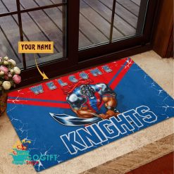 Newcastle Knights Custom Name Mascot Rubber Doormat