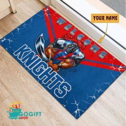 Newcastle Knights Custom Name Mascot Rubber Doormat