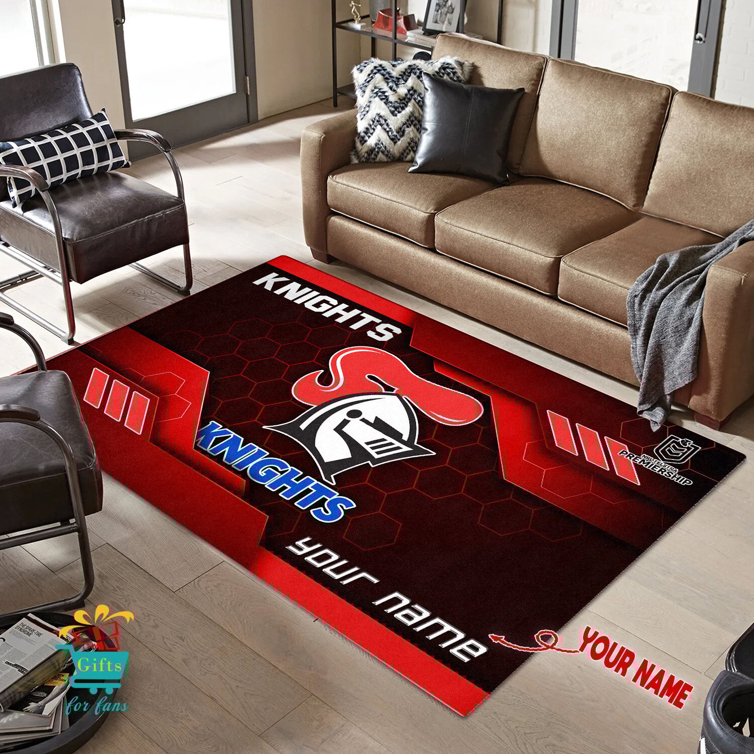 Newcastle Knights Custom Name New Edition Floor Rug Newcastle Knights Custom Name New Edition Floor Rug