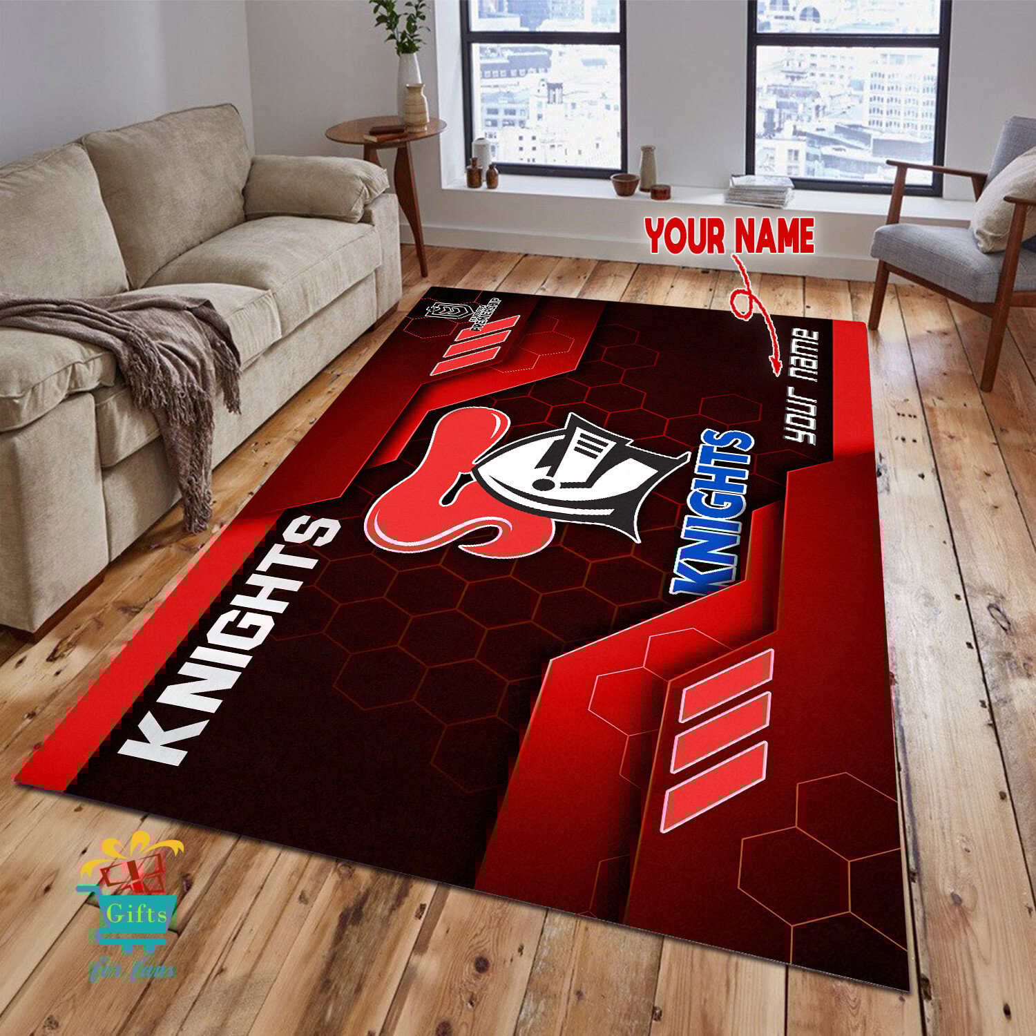 Newcastle Knights Custom Name New Edition Floor Rug Newcastle Knights Custom Name New Edition Floor Rug