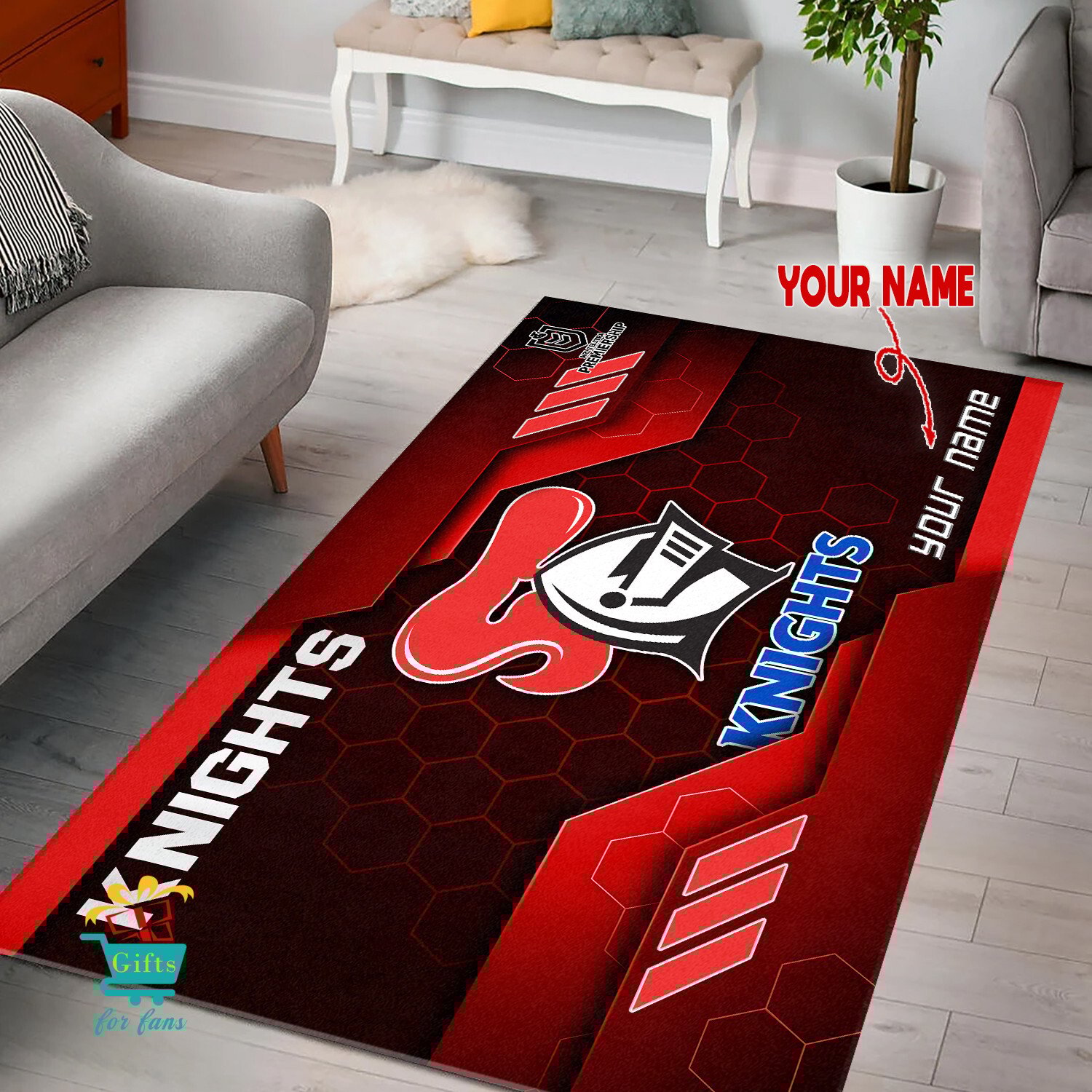 Newcastle Knights Custom Name New Edition Floor Rug Newcastle Knights Custom Name New Edition Floor Rug