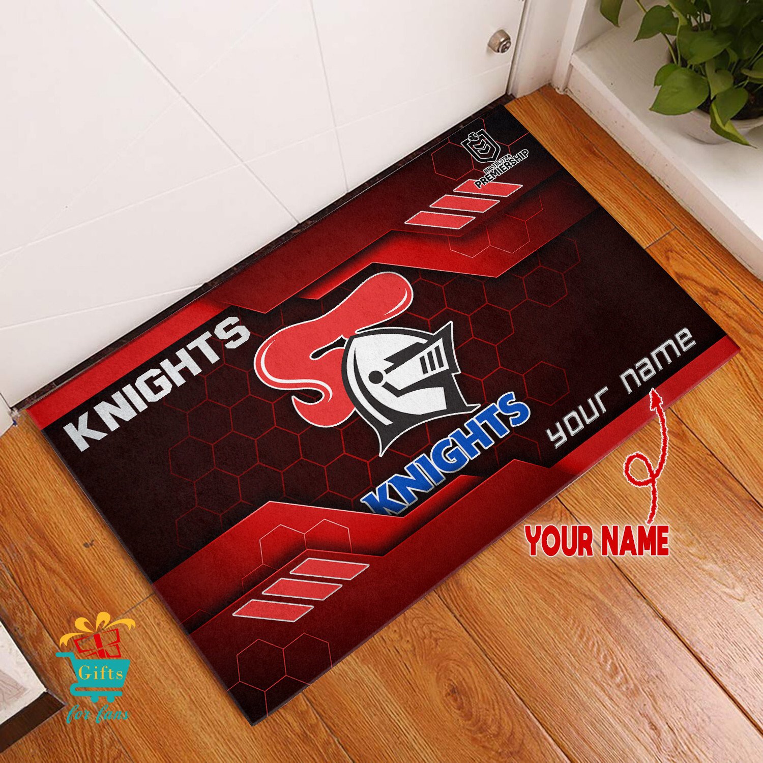 Newcastle Knights Custom Name New Edition Rubber Doormat Newcastle Knights Custom Name New Edition Rubber Doormat