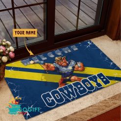North Queensland Cowboys Custom Name Mascot Rubber Doormat