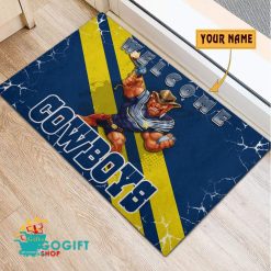 North Queensland Cowboys Custom Name Mascot Rubber Doormat