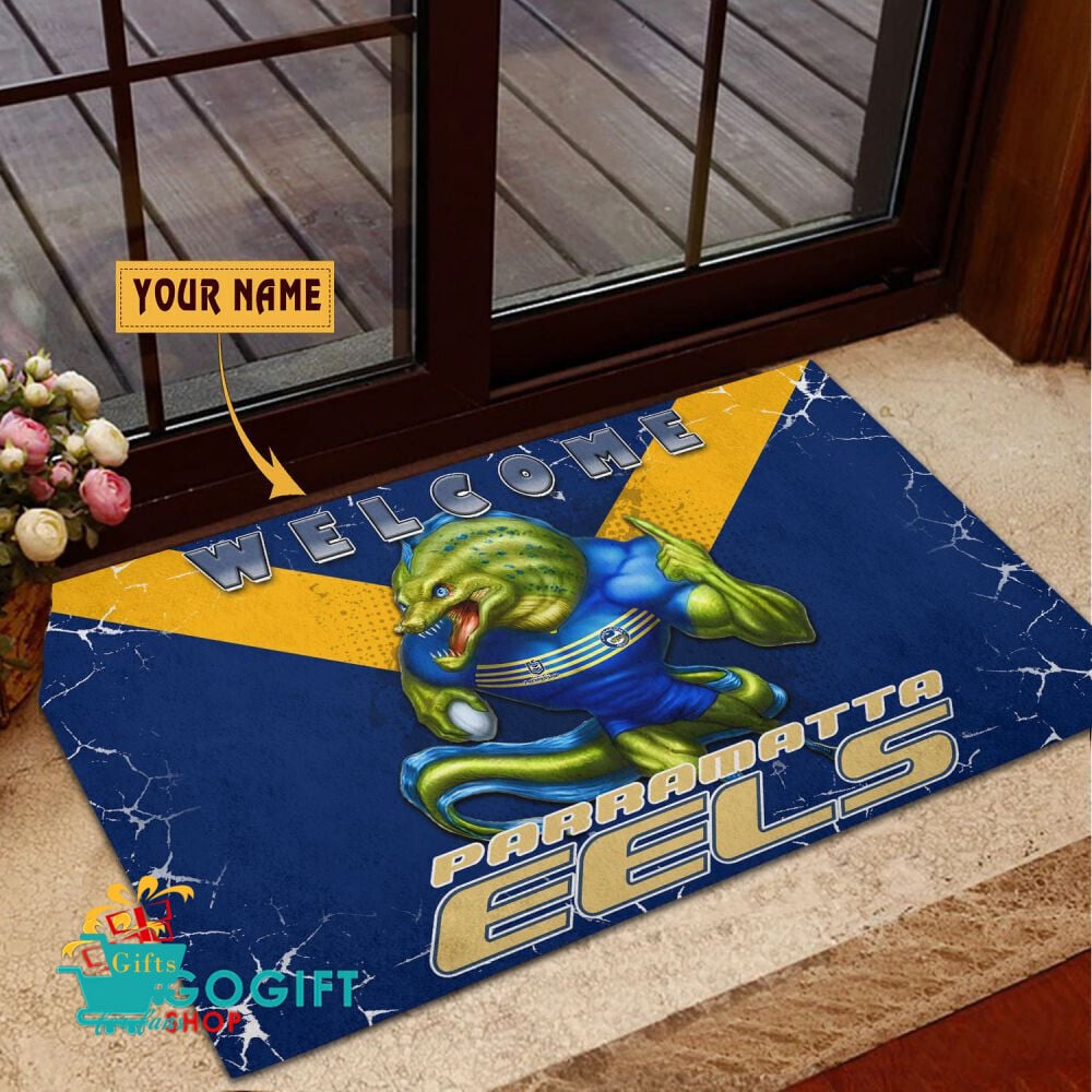 Parramatta Eels Custom Name Mascot Rubber Doormat Parramatta Eels Custom Name Mascot Rubber Doormat