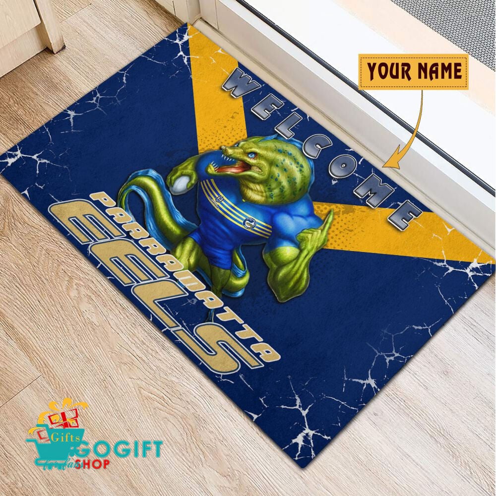 Parramatta Eels Custom Name Mascot Rubber Doormat Parramatta Eels Custom Name Mascot Rubber Doormat