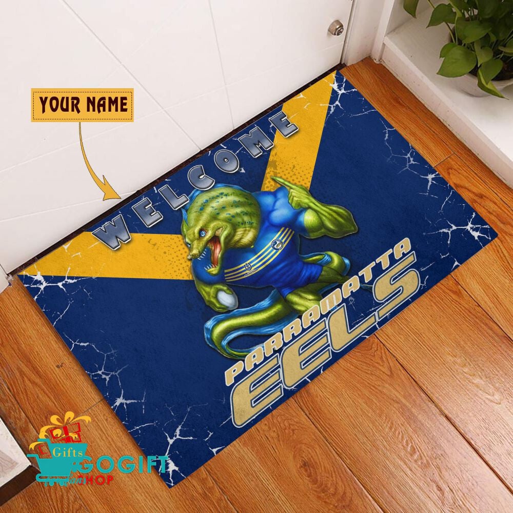 Parramatta Eels Custom Name Mascot Rubber Doormat Parramatta Eels Custom Name Mascot Rubber Doormat