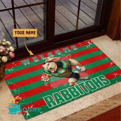 South Sydney Rabbitohs Custom Name Mascot Rubber Doormat