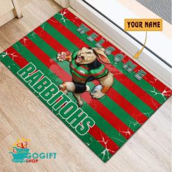 South Sydney Rabbitohs Custom Name Mascot Rubber Doormat