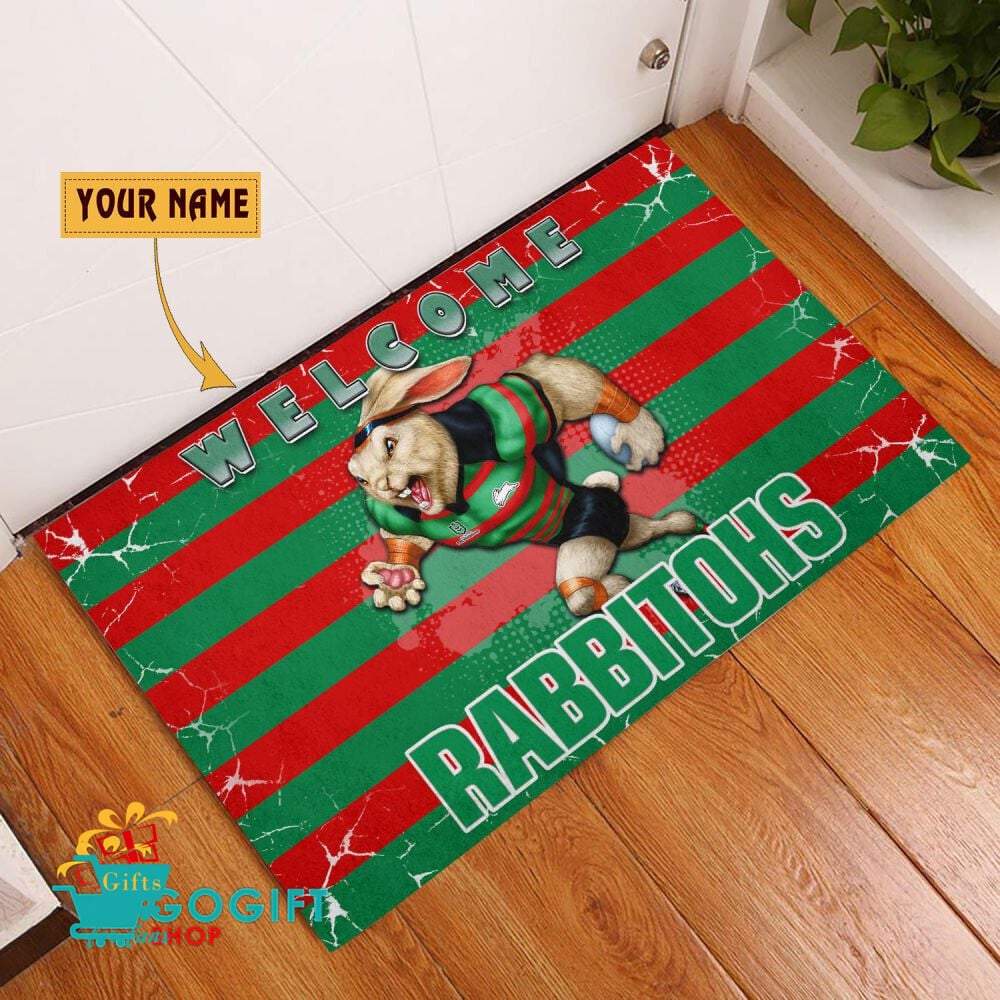 South Sydney Rabbitohs Custom Name Mascot Rubber Doormat South Sydney Rabbitohs Custom Name Mascot Rubber Doormat