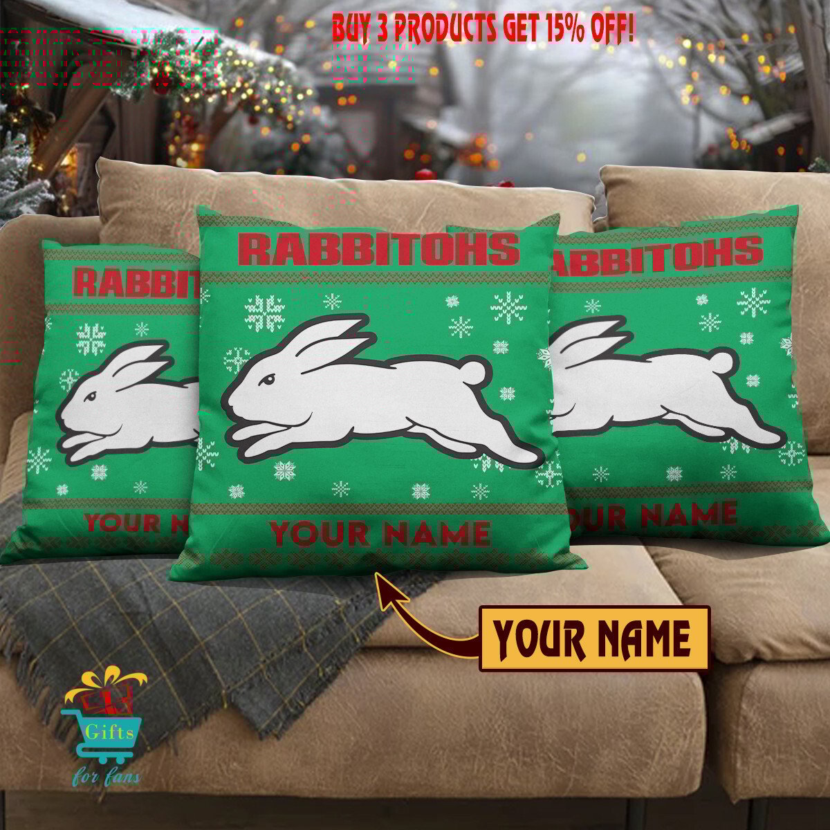 South Sydney Rabbitohs Custom Name Special Edition Square Pillow Case South Sydney Rabbitohs Custom Name Special Edition Square Pillow Case