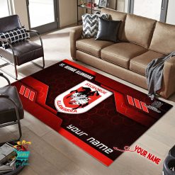 St. George Illawarra Dragons Custom Name New Edition Floor Rug