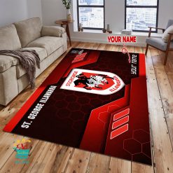 St. George Illawarra Dragons Custom Name New Edition Floor Rug