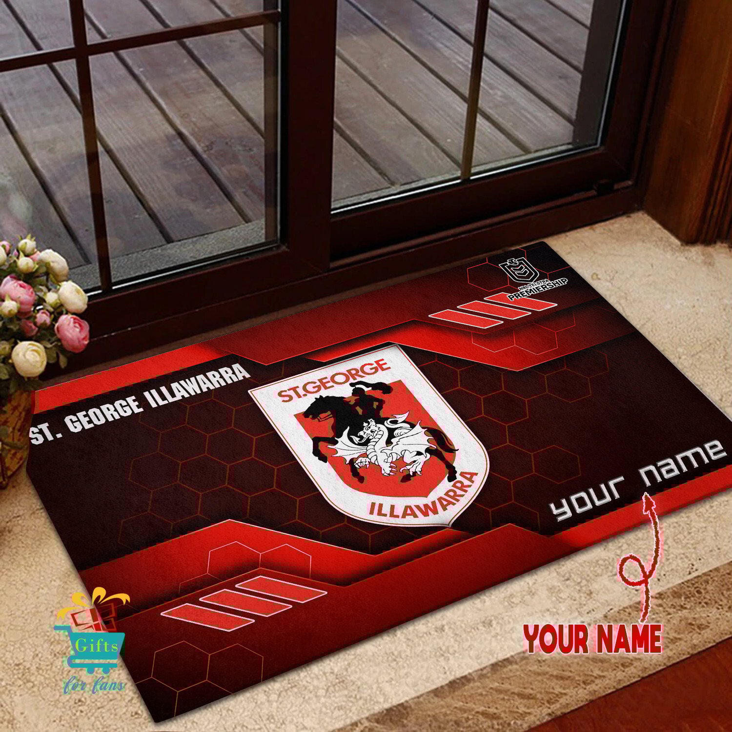 St. George Illawarra Dragons Custom Name New Edition Rubber Doormat St. George Illawarra Dragons Custom Name New Edition Rubber Doormat