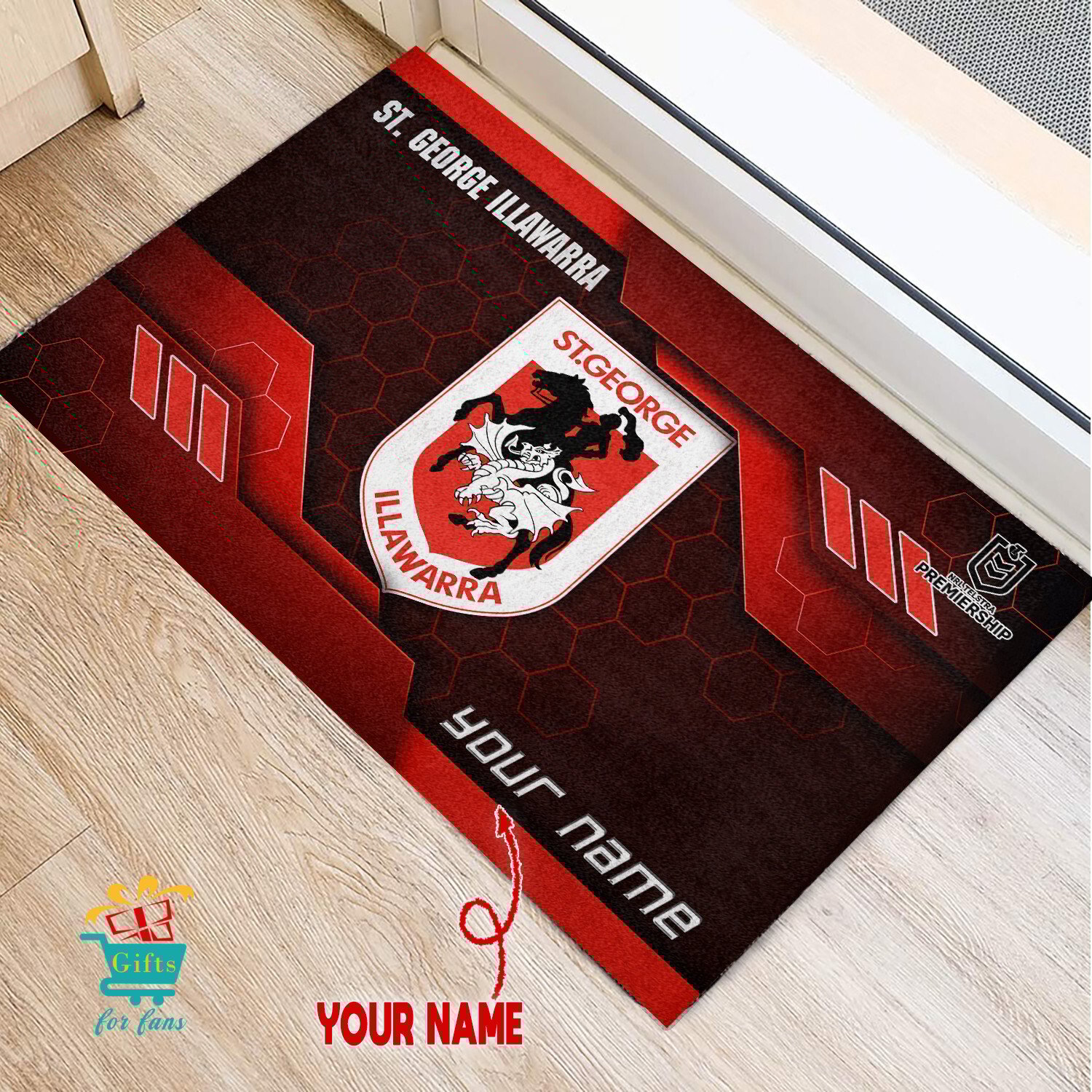 St. George Illawarra Dragons Custom Name New Edition Rubber Doormat St. George Illawarra Dragons Custom Name New Edition Rubber Doormat