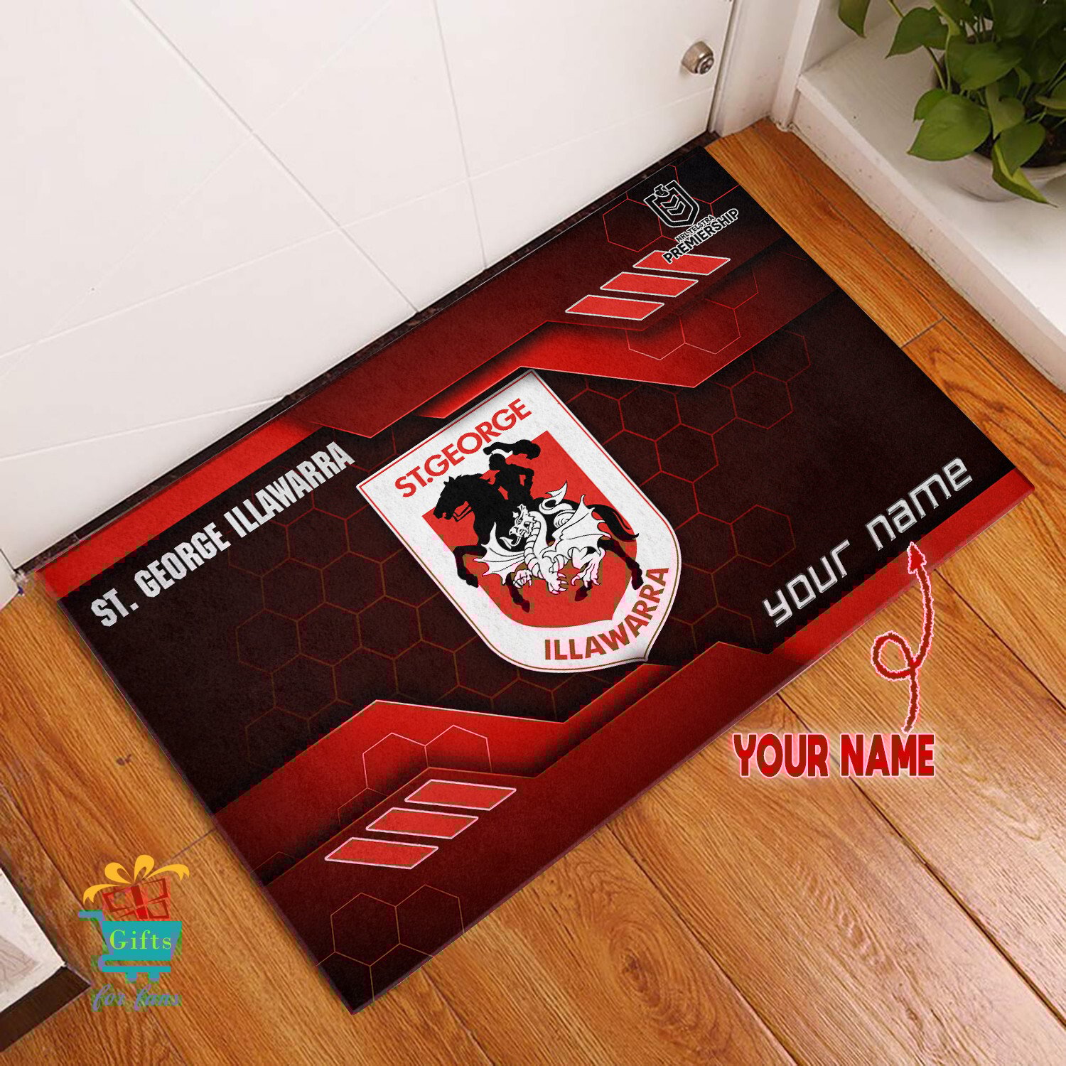 St. George Illawarra Dragons Custom Name New Edition Rubber Doormat St. George Illawarra Dragons Custom Name New Edition Rubber Doormat