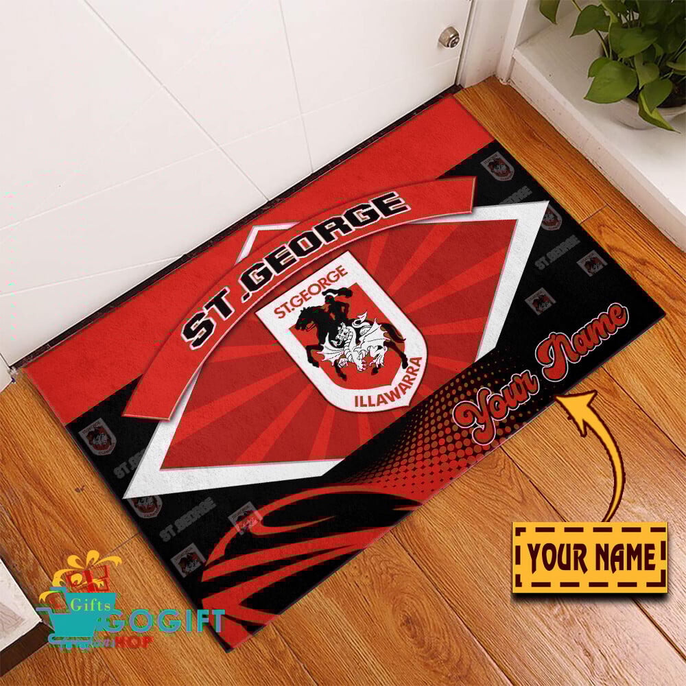 St. George Illawarra Dragons Custom Name Special Edition Rubber Doormat St. George Illawarra Dragons Custom Name Special Edition Rubber Doormat