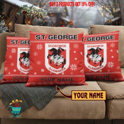 St. George Illawarra Dragons Custom Name Special Edition Square Pillow Case