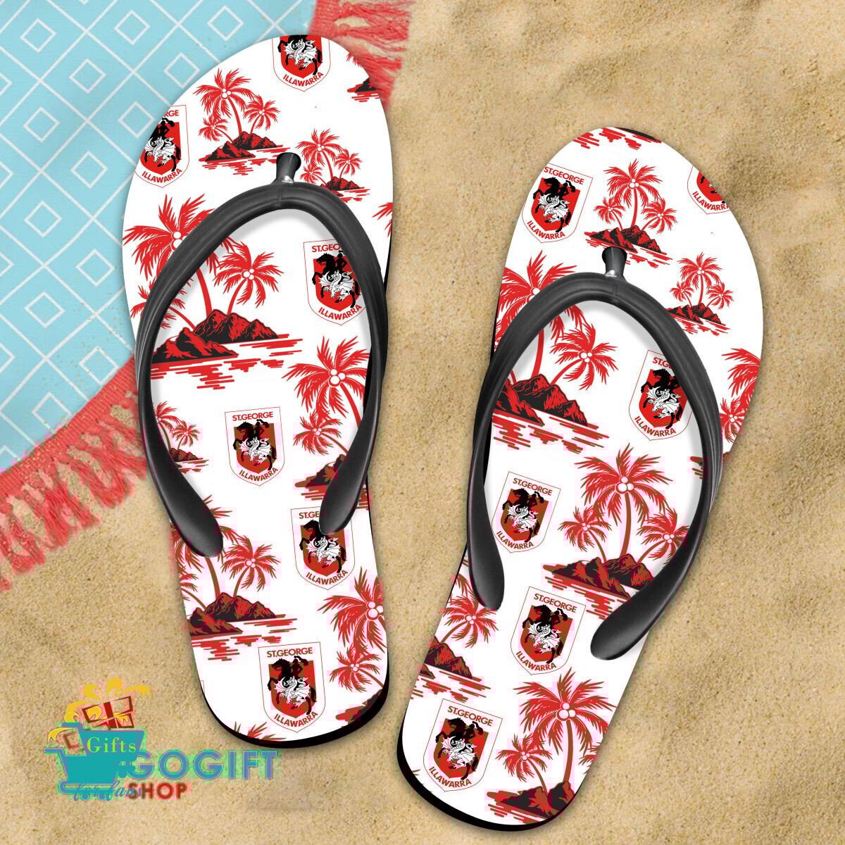 St. George Illawarra Dragons Gift For Fans Flip Flops St. George Illawarra Dragons Gift For Fans Flip Flops
