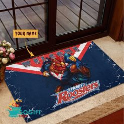 Sydney Roosters Custom Name Mascot Rubber Doormat