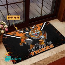 Wests Tigers Custom Name Mascot Rubber Doormat