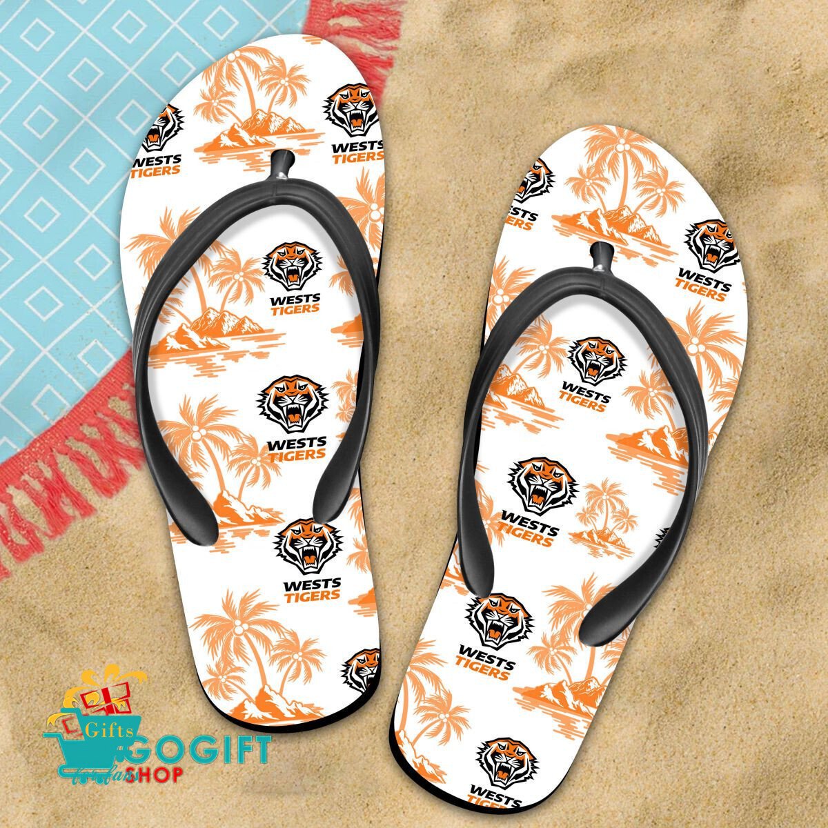 Wests Tigers Gift For Fans Flip Flops Wests Tigers Gift For Fans Flip Flops