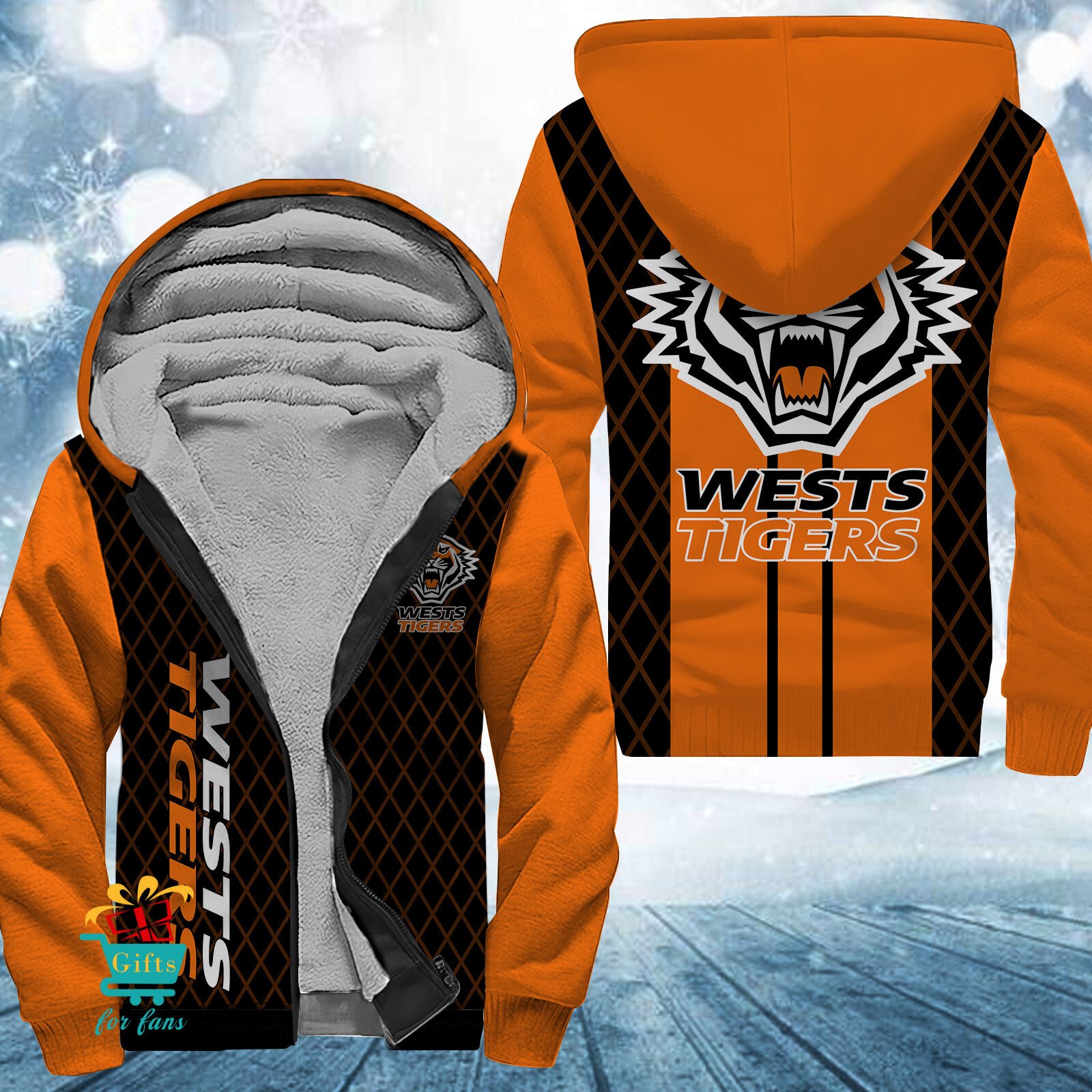 Wests Tigers New Style Fleece Hoodie Wests Tigers New Style Fleece Hoodie