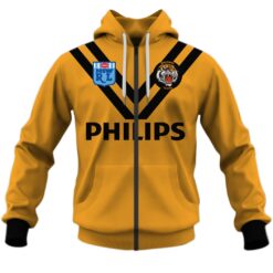 Balmain Tigers Custom Name Number 1989 Vintage Retro Heritage Jersey Zip Up Hoodie