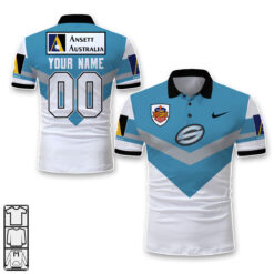 Cronulla-Sutherland Sharks Custom Name Number 1997 Vintage Retro Jersey Polo Shirt