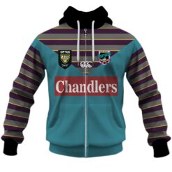 Gold Coast Chargers Custom Name Number 1997 Home Jersey Zip Up Hoodie