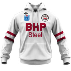 Illawarra Steelers Custom Name Number 1987 Vintage Retro Away Jersey Pullover Hoodie