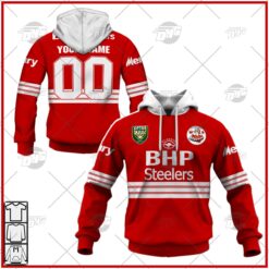 Illawarra Steelers Custom Name Number 1997 Vintage Retro Jersey Pullover Hoodie