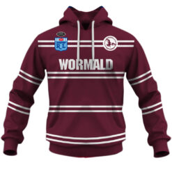 Manly Sea Eagles Custom Name Number 1987 Vintage Retro Jersey Pullover Hoodie