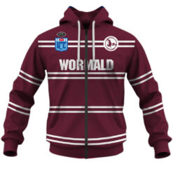 Manly Sea Eagles Custom Name Number 1987 Vintage Retro Jersey Zip Up Hoodie