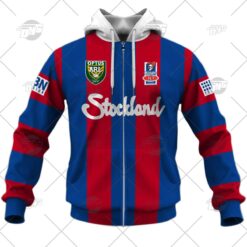 Newcastle Knights Custom Name Number 1997 Vintage Retro Heritage Jersey Zip Up Hoodie