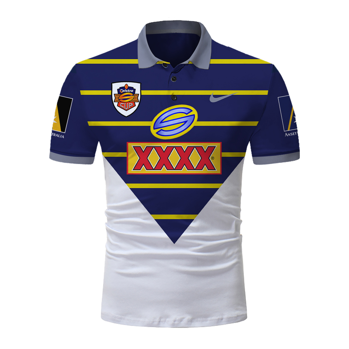 North Queensland Cowboys Custom Name Number 1997 Super League Vintage Retro Jersey Polo Shirt North Queensland Cowboys Custom Name Number 1997 Super League Vintage Retro Jersey Polo Shirt