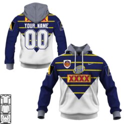 North Queensland Cowboys Custom Name Number 1997 Super League Vintage Retro Jersey Pullover Hoodie