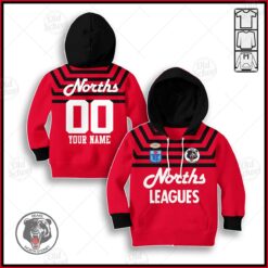 North Sydney Bears Custom Name Number 1991 Vintage Retro Jersey Kids Pullover Hoodie