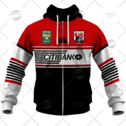 North Sydney Bears Custom Name Number 1997 Vintage Retro Jersey Zip Up Hoodie