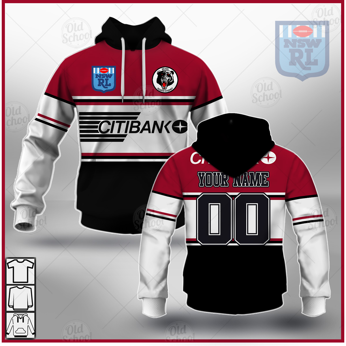 North Sydney Bears Custom Name Number Vintage Jersey 1994 Heritage Pullover Hoodie North Sydney Bears Custom Name Number Vintage Jersey 1994 Heritage Pullover Hoodie