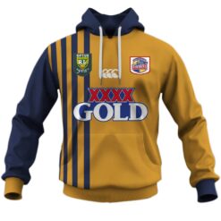 South Queensland Crushers Custom Name Number 1995 Retro Rugby League Jersey Pullover Hoodie