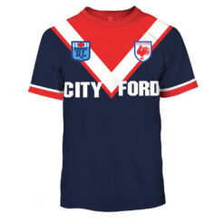 Sydney Roosters Custom Name Number 1980s Home Jersey T-Shirt