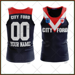 Sydney Roosters Custom Name Number 1980s Home Jersey Tank Top