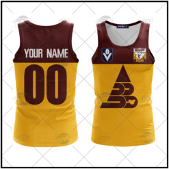 Brisbane Bears Custom Name Number 60s Vintage Retro Guernsey Tank Top