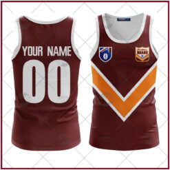 Brisbane Bears Custom Name Number 90s Vintage Retro Guernsey Tank Top