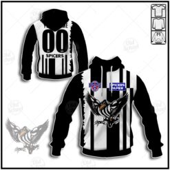 Collingwood Magpies Custom Name Number Vintage Centenary 1996 Guernsey Pullover Hoodie