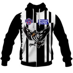 Collingwood Magpies Custom Name Number Vintage Centenary 1996 Guernsey Zip Up Hoodie